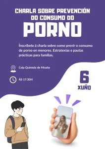 cartel da charla sobre prevencion do porno en nenos