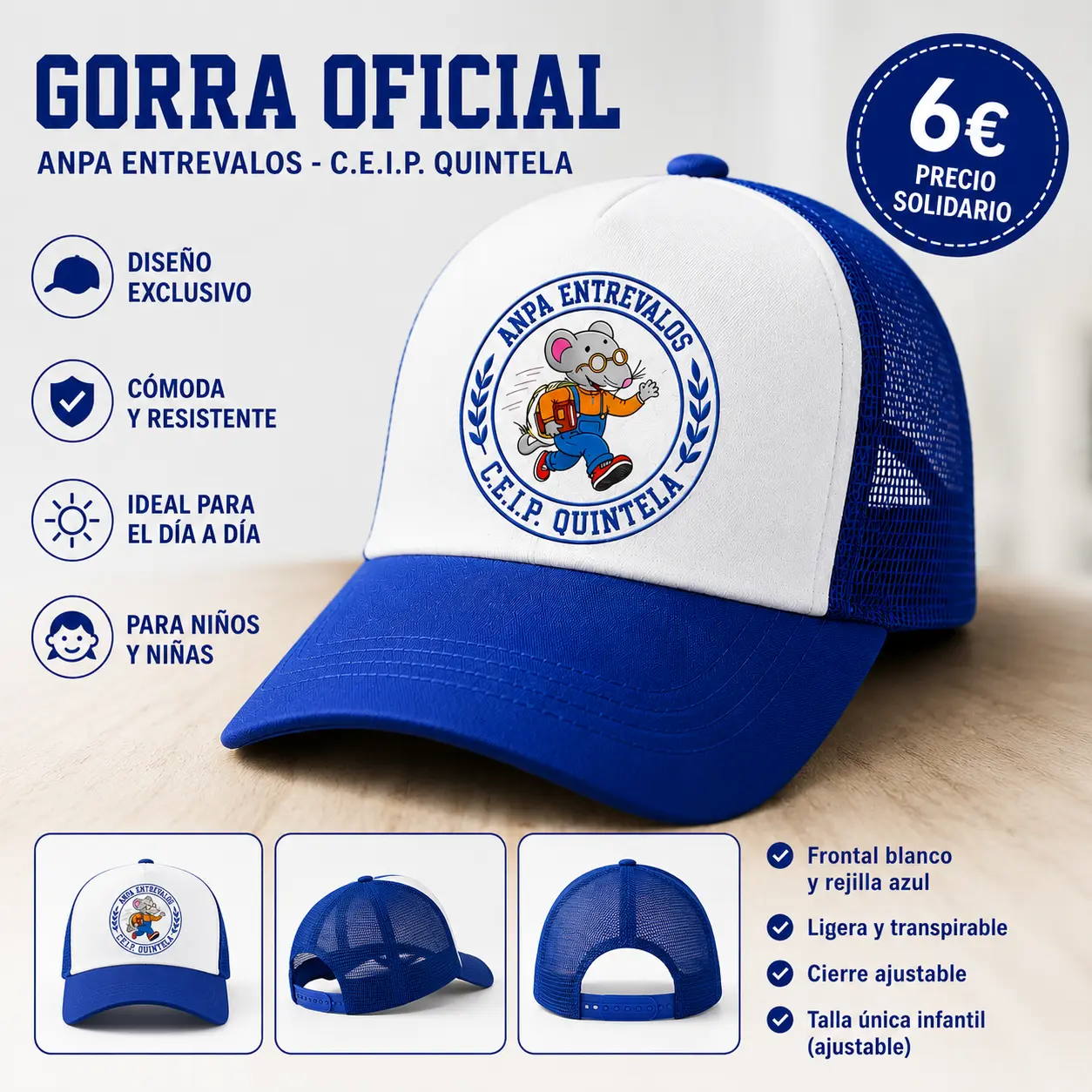 Gorra Oficial ANPA Entrevalos - C.E.I.P. Quintela: imagen 1